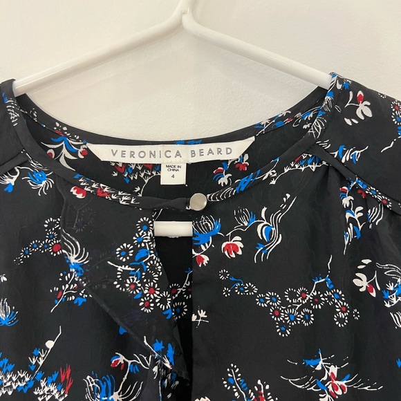 Veronica Beard Black Silk Long Sleeve Dress - Picture 3 of 5